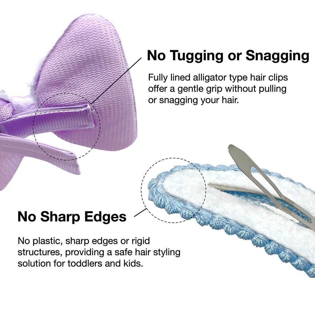 Hair Clips for Girls 18 Pcs No Slip Assorted Barrettes for Kids Bows Blue Purple Cute Hair Accessories for Little Girls Teens Toddlers Child Kids Gifts