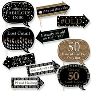 funny adult 50th birthday gold birthday party photo booth props kit 10 count - 50th Birthday Party Decorations funny adult 50th birthday gold birthday party photo booth props kit 10 count - 50th Birthday Party Decorations