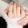 thumbnail image 3 of Anillo Minimalista Con Apertura De Luna Y Estrella Para Mujer, Anillo De Dedo De Moda, Anillo Ajustable, Accesorios De Joyería Scienceny AP006045-00, 3 of 6