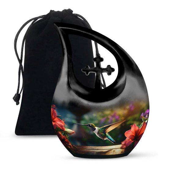 JAGSHASHI Humming Bird Cremation Urn Men - Urns For Women - Cremation Urn Adult Male - Urns Women Human Ashes - 10 Inch With Velvet Bag - Urn Mom Ashes Large - Urns For Human Ashes Adult Female