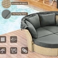 thumbnail image 3 of Convertible Wicker Rattan Daybed with 4 Pillows / Ideal for Outdoor Relaxation on Porch, 3 of 7