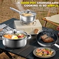 thumbnail image 4 of Juego de 18 Piezas de Ollas y Sartenes, Juego de Utensilios de Cocina Antiadherentes con Asas y Sartenes, Apto para Horno y Lavavajillas, Compatible con Inducción, Juego de Cocina Apilable para RV, P, 4 of 8