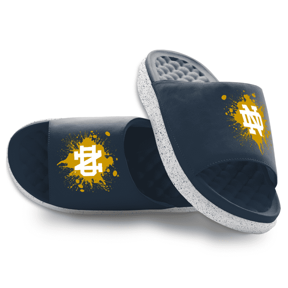 Unisex ISlide Notre Dame Fighting Irish Centered Logo Splat Motive Slide Sandals