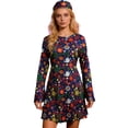 thumbnail image 4 of Ensemble de Robe pour Fête à Thème et Jeu de Rôle Historique avec Robe à Imprimé Foulard en Deux Pièces pour Occasions de Réception, 4 of 4