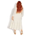 thumbnail image 2 of Starling Reine Women's Plus Size Embroidered Bloom Maxi Dress Long Sleeves Round Neck - Cream, 2 of 4