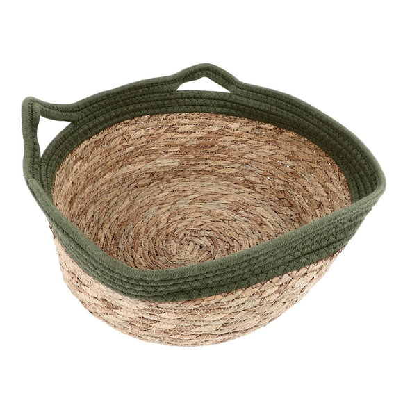 Dekaim Nid De Chat en Paille Tissé à la Main Lit De Chat Doux Et Respirant Nid De Chat Anti-Rayures Rond pour Quatre Saisons(M)
