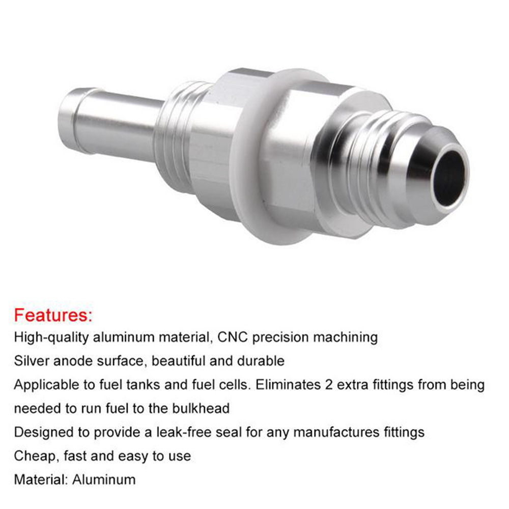 Beler 1pcs An6 Male Flare Bulkhead To 5 16 Hose Barb For Fuel Tanks Cells Fitting Automotive Vervetalent Car Parts