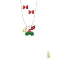 thumbnail image 2 of Delight Jewelry Goldtone Small Boxing Glove Christmas Kiss Charm Necklace and Stud Earrings, 2 of 4