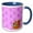 Blue/White, variant on 3drose, Puppies and Pawprints with Pink Background Pattern, 11oz Two-tone Black Mug