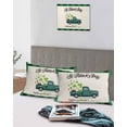 thumbnail image 4 of Saint Patrick's Day King Pillow Cases Set of 2 - Microfiber Bed Throw Pillow Covers, Farmhouse Green Truck Leaves Checkered Decorative Lumbar Pillow Cover with Envelope Closure for Sofa 20"x36", 4 of 6