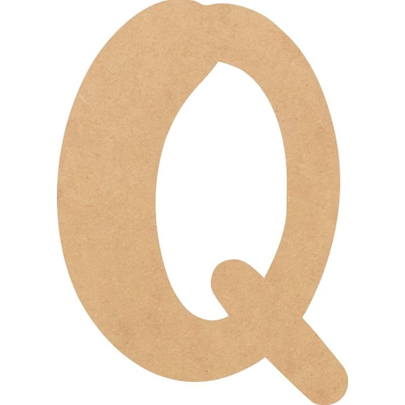 MDF Wood Letter Q Craft, Paintable 4'' Tall Paintable, DIY Bright Orchid Script Font