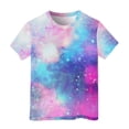 thumbnail image 2 of Girls T Shirts Kids 3D Star Glitter Tee Short Sleeve Crewneck Top Girls' Tops Light Purple 4-5 Years, 2 of 4