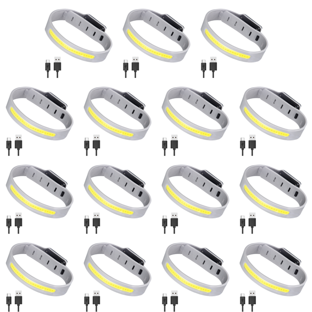 COB LED Brazalete Luz 350mAh 500LM Luz IPX4 Impermeable Tipo-C USB Recargable