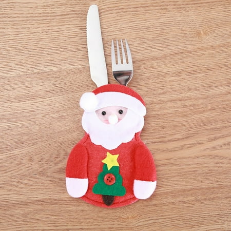 

Huilaibazo Christmas Decoration Small Snowman Tableware Bag Home Table Tableware Set Christmas Snowman Tableware Set