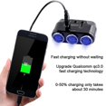 thumbnail image 5 of Adaptador de encendedor de cigarrillos Divisor de encendedor de cigarrillos de 3 enchufes con pantalla de voltaje LED Cargador de coche USB dual Interruptores de encendido/apagado, 5 of 5