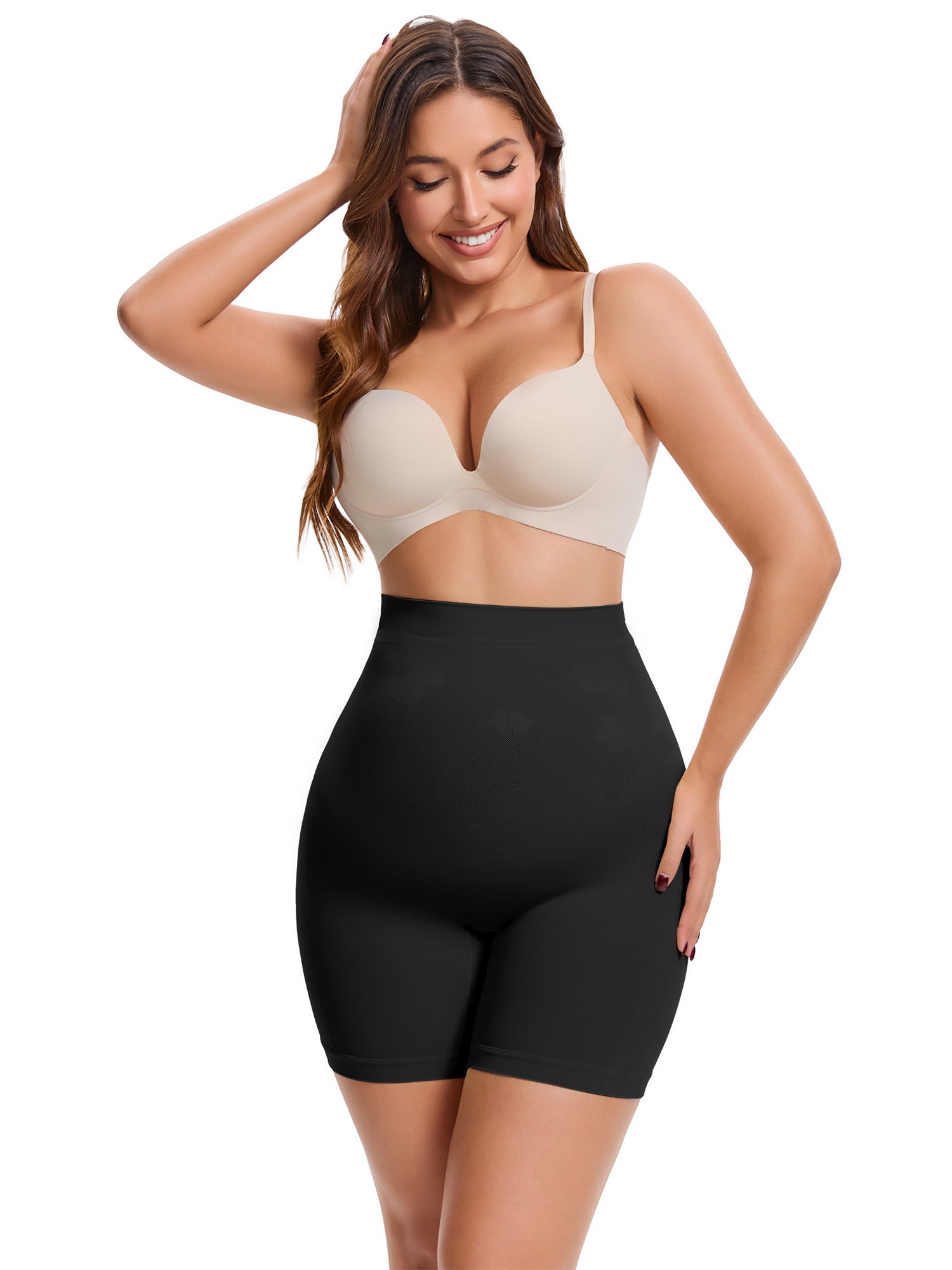 DARING DIVA Women's Maternity Seamless High Waist Belly Support Shorts 2XL Black