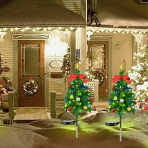 Tabletop Christmas Trees, Solar Christmas Decoration Light LED Christmas Tree Plug In Light Outdoor Garden Decoration Light Mini Christmas Trees
