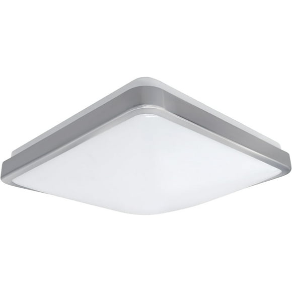11" Flush Mount LED Ceiling Light Fixture, 15 Watt, 1100 Lumens, 3000K Soft White, Dimmable, 120V, Brushed Nickel Finish, Square Ceiling Lamp for Bedroom, Living Room and Bathroom