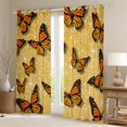 thumbnail image 2 of Feelyou Dreamy Butterfly Gold Black Out Curtains for Girl, Fashion Princess Curtains Pack of 2 (42x63 Each), Modern Sequin Print Bedroom Curtains, Living Room Curtains Decor, 2 of 6