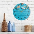 thumbnail image 7 of GZHJMY Summer Wooden Planks Wall Clock, 10" Silent Non Ticking Round Clock, Oil Painting Easy to Read Clock for Living Room Bedroom Bathroom Home Decor Holiday Gifts, 7 of 7