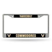 Rico Industries NCAA Vanderbilt Commodores 12" x 6" Chrome Frame With Decal Inserts - Car/Truck/SUV Automobile Accessory