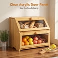thumbnail image 5 of M Buder 2-Layer Wood Bread Box, Bamboo Bread Box for Kitchen Counters, Wooden Bread Storage Organizer with Clear Acrylic Doors, Ventilation and Flat Top, 5 of 9
