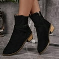 thumbnail image 2 of Women's Ankle Boots Chunky Low Heel Chelsea Booties Comfortable Casual Fall Winter Slip on Elastic Fall Short Work Boots, 2 of 7