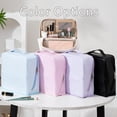 thumbnail image 2 of Stylish Handheld Partitioned Cosmetic Bag, 2026 Multi-Purpose Large Capacity Cloth Standing Makeup Bag, Portable Standing Travel Makeup Bag with Compartments (#C), 2 of 6