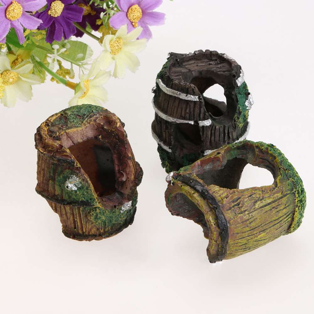 Visland Aquarium Decoration, Resin Broken Barrel Fish Tank Ornament