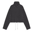 thumbnail image 6 of Lmnyox Women's Coats Loose Polka Dots Zip Up Stand Collar Jackets Fall Winter Outerwears with Pockets, 6 of 8