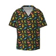 thumbnail image 2 of Lsque Cartoon Dino print Men's Cuban Collar Short Sleeve Shirt Summer Beachwear Casual Button Down Fashionable Vacation Leisure Shirt-XX-Large, 2 of 7