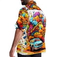 thumbnail image 3 of Mind car Men's Poplin Casual Printed Button Down Short Sleeve Summer Beach Shirts Unisex, 3 of 6