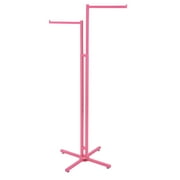 SSWBasics Hot Pink 2-Way Retail Clothing Rack with Straight Arms - Sleek and Sturdy Clothes Display Rack for Boutiques and Thrift Stores - Premium Boutique Clothing Rack for Garment Organization