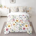 thumbnail image 2 of Manfei Teens Colorful Flowers Girl 7-Piece Bedding Comforter Set,Botanical Plants King Bedding Sets,Spring Graden Ultra Soft Bed Sheets,Microfiber Bedroom Decor, 2 of 8