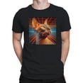 thumbnail image 2 of Futuristic Sphinx Cat in Neon Grid Men's T-shirt, 2 of 3