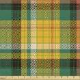 thumbnail image 2 of Ambesonne Orange Plaid Fabric by the Yard Upholstery, Square Check Tartan, 5 Yards, Forest Green and Coral, 2 of 5