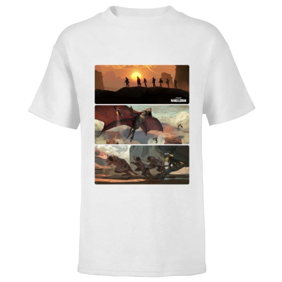 Star Wars The Mandalorian Season 3 Raptor Rescue Concept Art - Short Sleeve T-Shirt for Kids - Customized-White