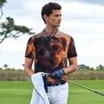 thumbnail image 2 of Kdxio Puppy Lying On A Cloud Print Men's Short Sleeve Polo Shirt,Midweight Men's Shirt, 2 of 5
