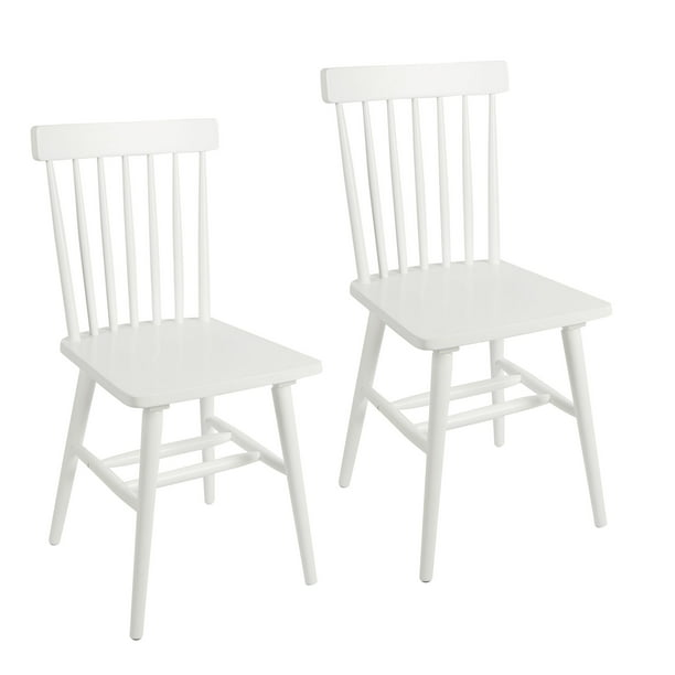2 Pack Gerald White Wood Dining Chairs, White Wood Dining Chairs