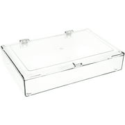 Pioneer Plastics 600C Clear Rectangular Plastic Hinged Container, 9.5" W x 6.25" D x 1.5625" H, Pack of 4