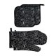 thumbnail image 4 of Guantes de horno portátiles, juegos de manoplas y agarraderas para horno, guantes para hornear duraderos y colgantes Negro, 4 of 9