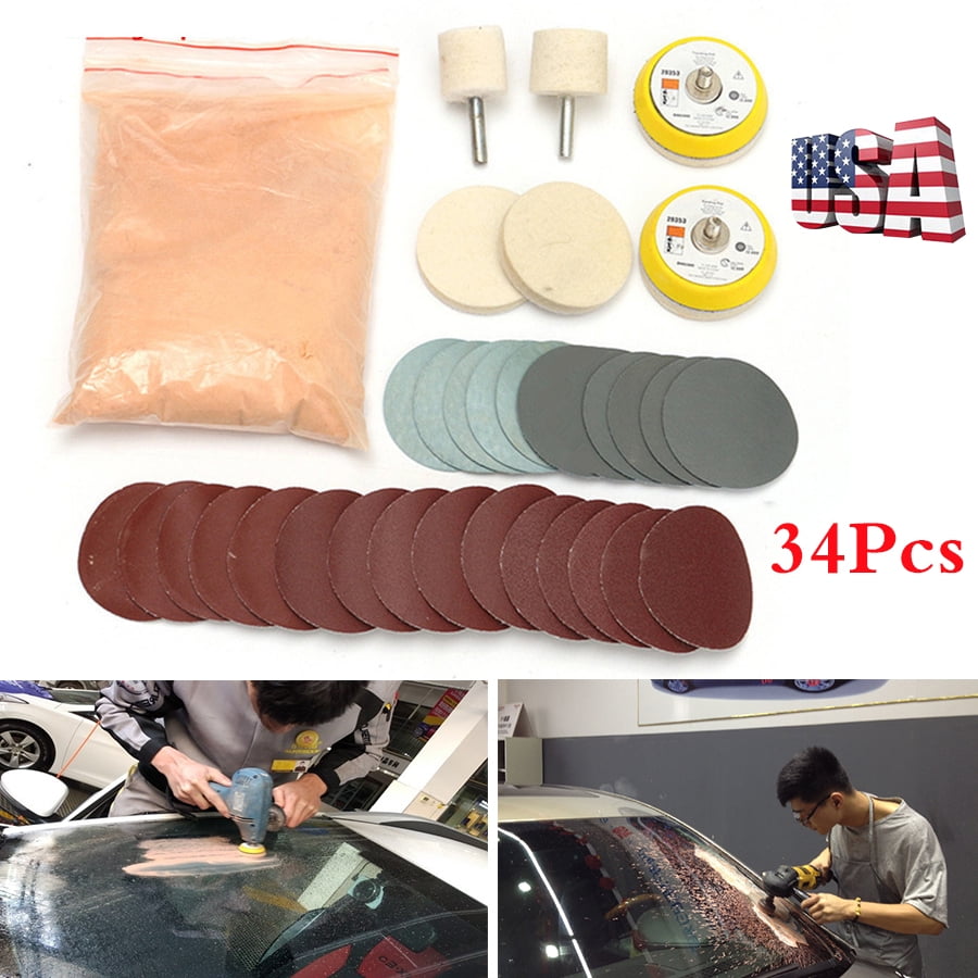 Auto Glass Polishing Kit Scratch Restoration Repair Tool 8 OZ