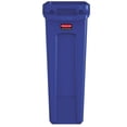 thumbnail image 2 of Rubbermaid Commercial Products Slim Jim - Papelera rectangular de plástico con canales de ventilación, 23 galones, azul, para cocinas/aulas/oficinas/parte trasera de la casa, 2 of 5