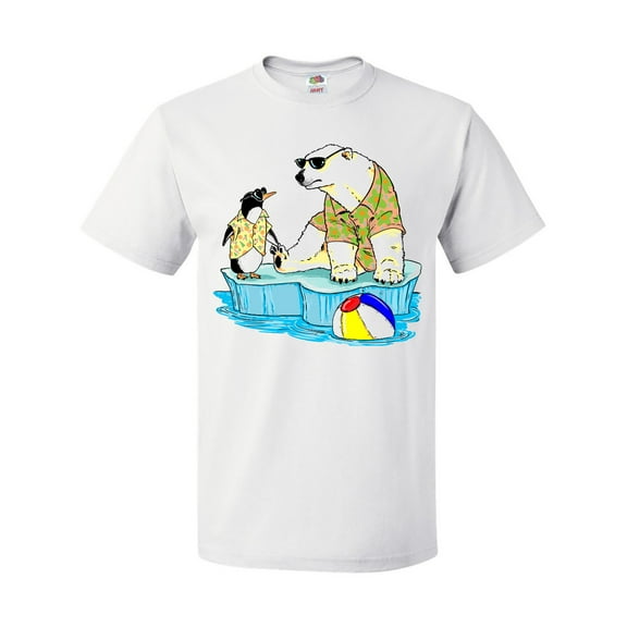 Inktastic Penguin and Polar Bear Iceberg Beach Bums T-Shirt