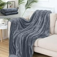 thumbnail image 5 of Hvmvliv Summer Blanket 70x100cm Solid Color Flannel Blanket Summer Conditioning Blanket Office Nap Blanket -Layer Double-Sided Flannel Blanket All Season Thin Blanket Blanket Dark Gray, 5 of 6