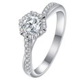 thumbnail image 3 of Anillo de plata para mujer con estrella tejida de moissanita, anillo de diamantes de 1 quilate, anillo femenino con brazo retorcido y boca abierta, 3 of 5