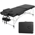 thumbnail image 6 of Topeakmart 28'' Wide Massage Table 2 Fold Aluminum Height Adjustable Portable Massage Bed with Face Cradle Armrest Hand Pallet, Black, 6 of 14