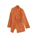 thumbnail image 4 of Fashnice Manteaux pour Femmes Vestes d'Affaires à Double Boutonnage Blazer à Revers Cardigan Décontracté de Bureau Veste Orange TG, 4 of 5