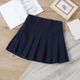 thumbnail image 2 of Resicozy Girls Pleated Skirt School Uniform Skort Elastic Waist A-Line Casual Skirt for Toddler Girls 2-14 Years Navy 120, 2 of 5