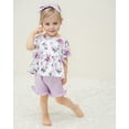 thumbnail image 2 of CARETOO Toddler Baby Girl Clothes Summer Outfits Set T-Shirt Casual Shorts Headband 3Pcs 95% Cotton, 2 of 19